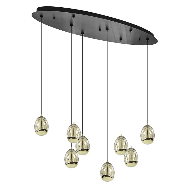 Hanglamp Golden Egg 8L ovaal zwart/goud Alleen Vandaag