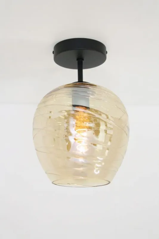 Express Levering Zwarte plafondlamp CLUSTER GOLD 1-lichts | Appel