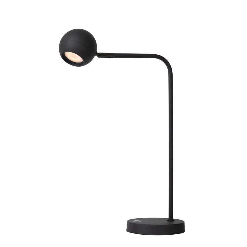 Seizoensaanbieding Lucide COMET - Oplaadbare Bureaulamp - Accu/Batterij - LED 3 StepDim - 1x3W 2700K - Zwart