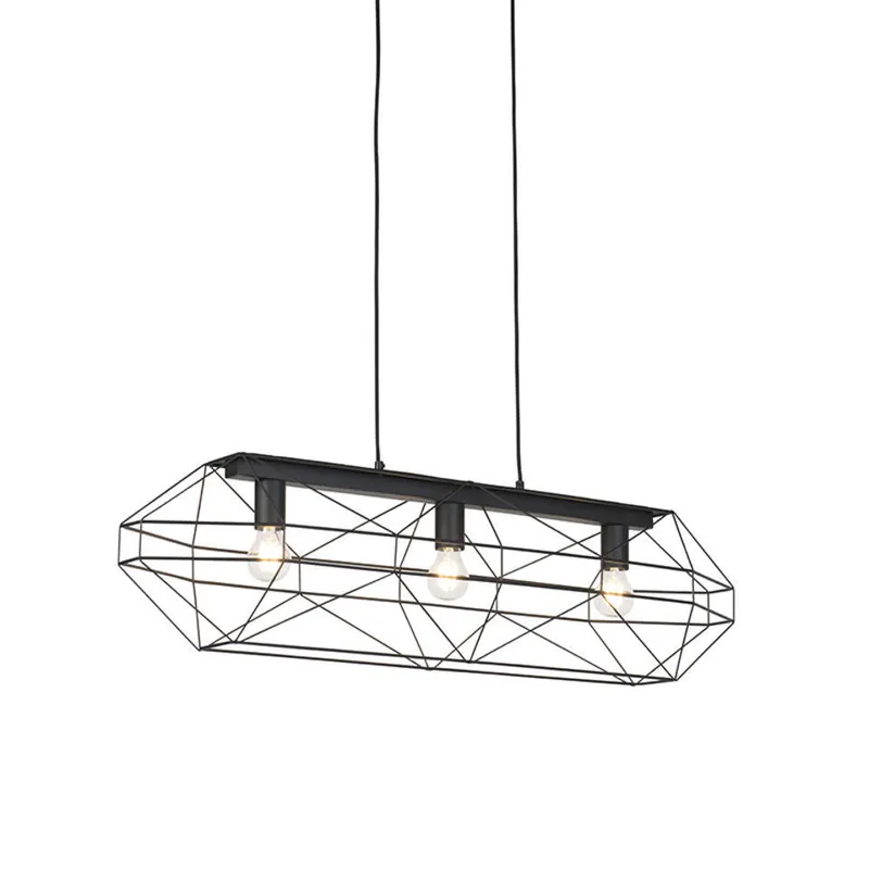 Gratis Retour Qazqa hanglamp carcass zwart e27