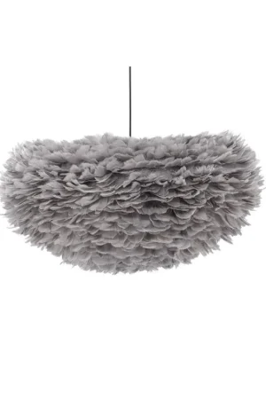 Beste Prijs Svea - Rumi ronde hanglamp - ø 75 cm - grijze veren