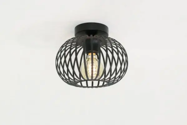 Sierlijke draad plafondlamp BOLERO zwart | Ø 25 cm Veilige Betaling
