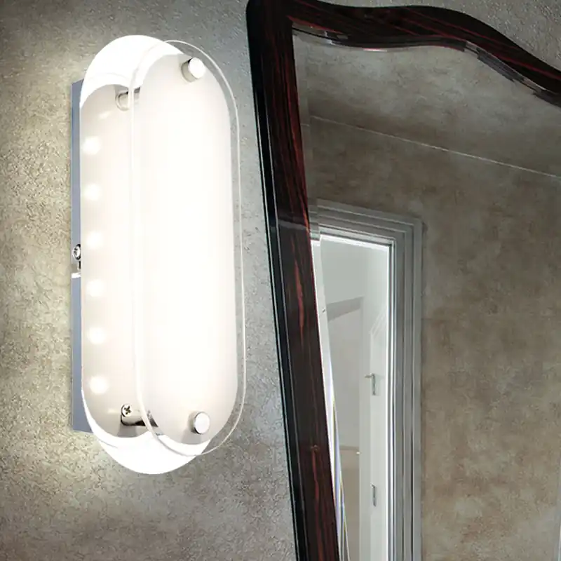 LED wandlamp, gesatineerd helder glas, chroom, L 19 cm Gecertificeerd