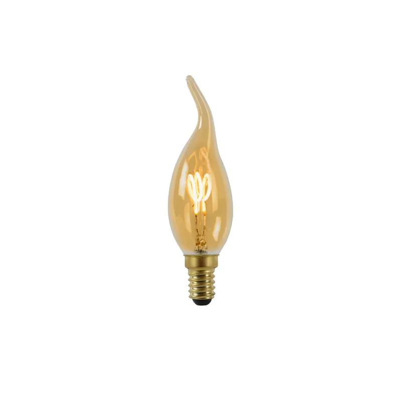 Lucide CT35 - Filament lamp - Ø 3,5 cm - LED 3 StepDim (Memory) - E14 - 1x3W 2200K - Amber Rechtstreeks Van De Fabrikant