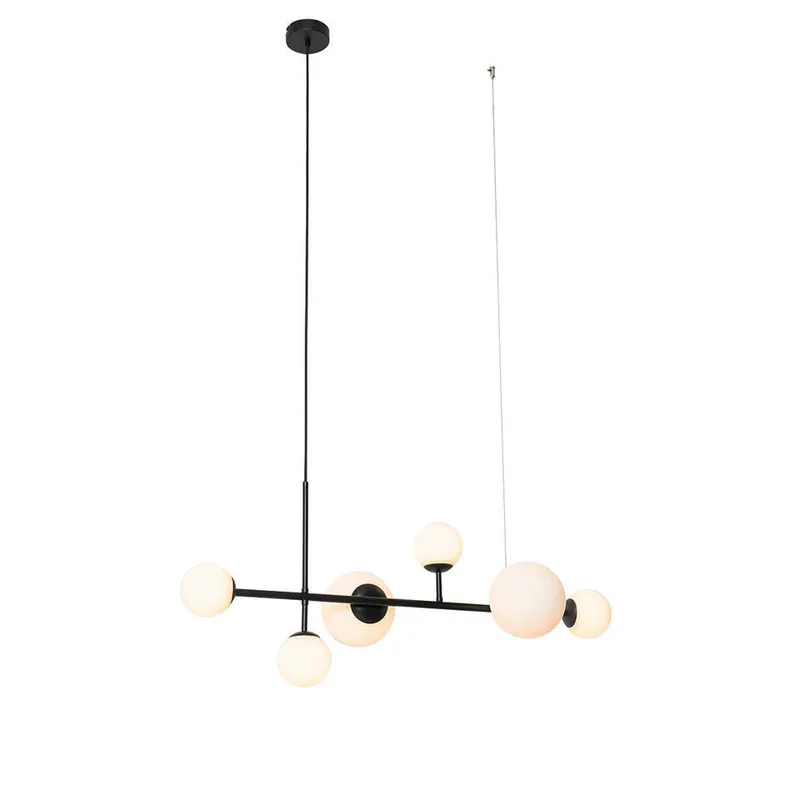 Qazqa hanglamp monaco zwart g9 Seizoensaanbieding