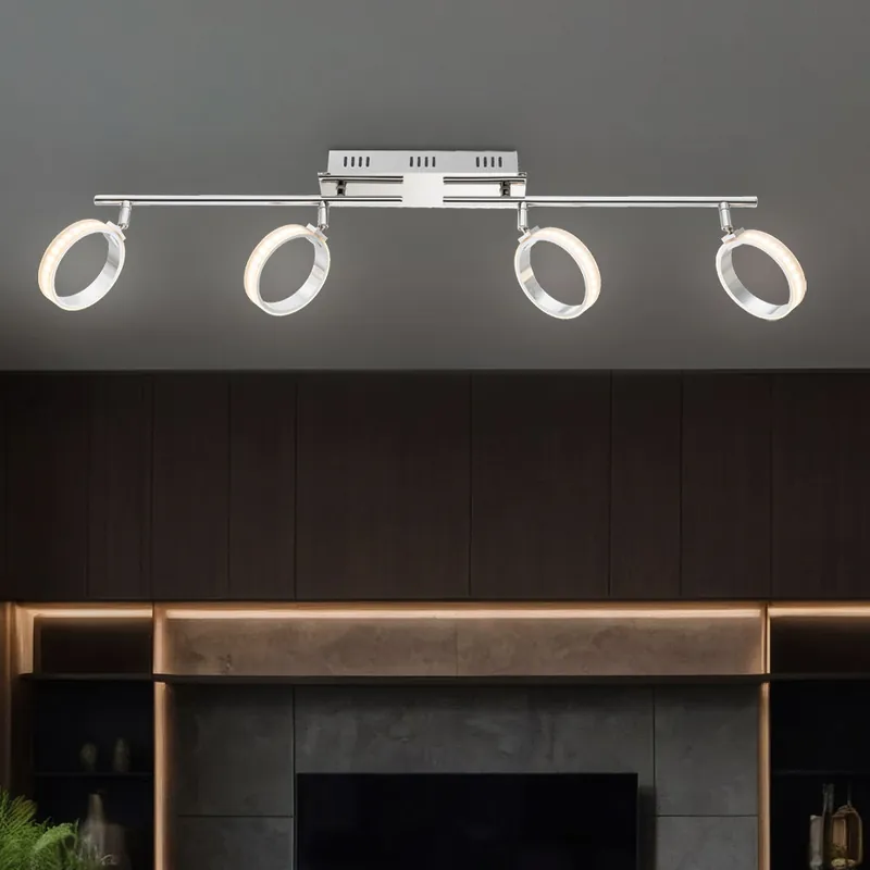 Nu Kopen LED plafondlamp gemaakt van ALU met 4 beweegbare spots IDAHO
