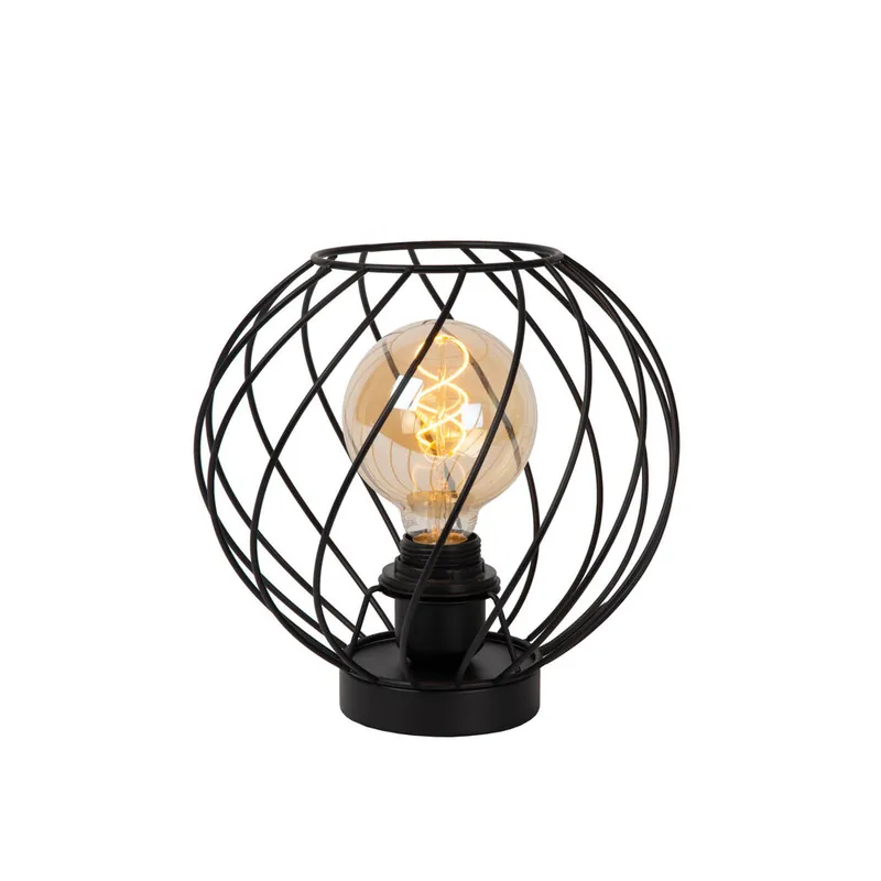 Lucide DANZA - Tafellamp - Ø 25 cm - 1xE27 - Zwart Laatste Versie