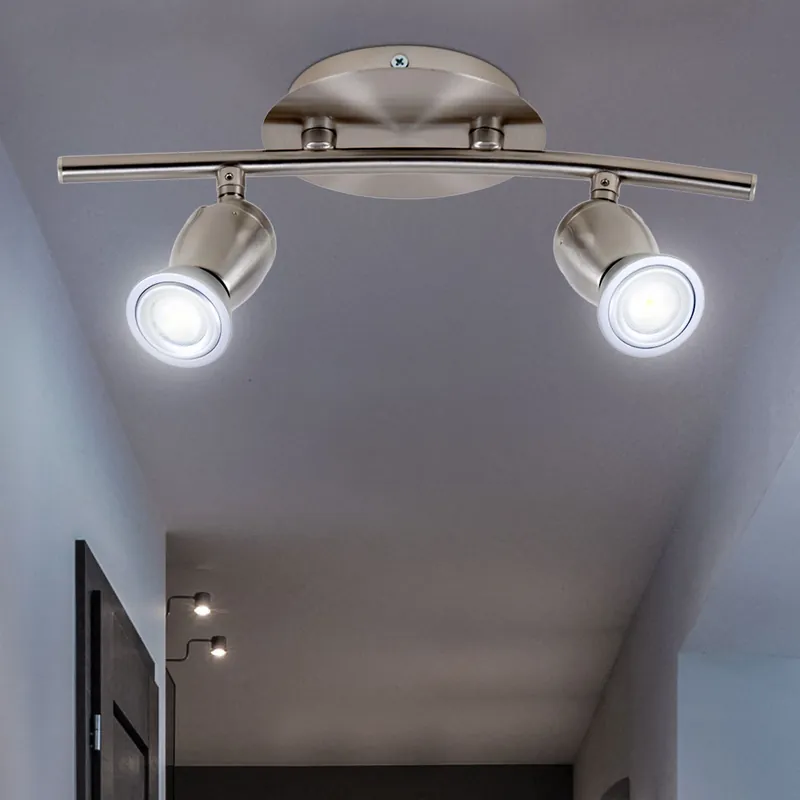 Fabrieksprijs LED plafondlamp, 2 vlammen, flexibele spots, chroom