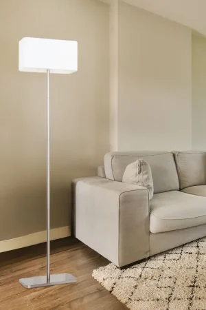 Veilige Betaling Moderne vloerlamp van nikkel en stof