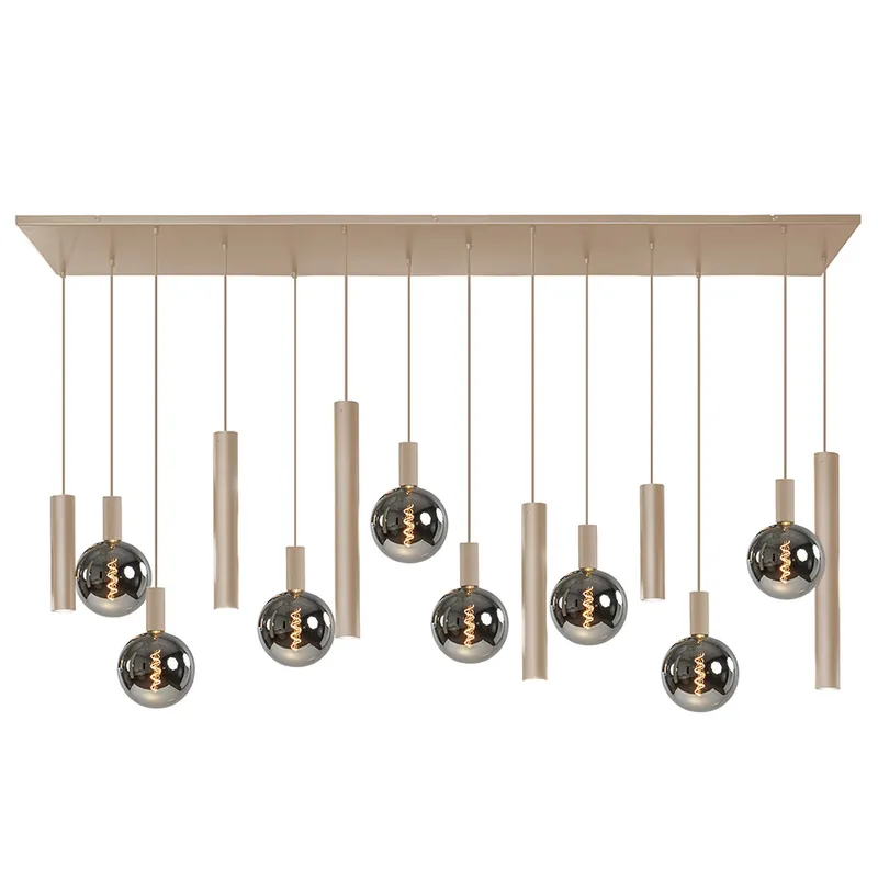 Hanglamp Riva 14L rechthoekig 200cm quartz Fabrieksprijs