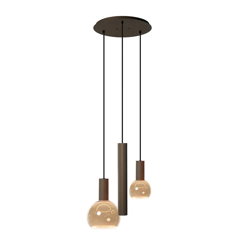 Hanglamp Riva 3L rond platinum Exclusieve Aanbieding