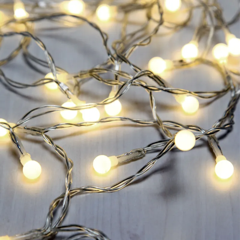 Sprookjesverlichting, witte ballen, 100x LED, L 1290 cm, VENUTO Finale Uitverkoop