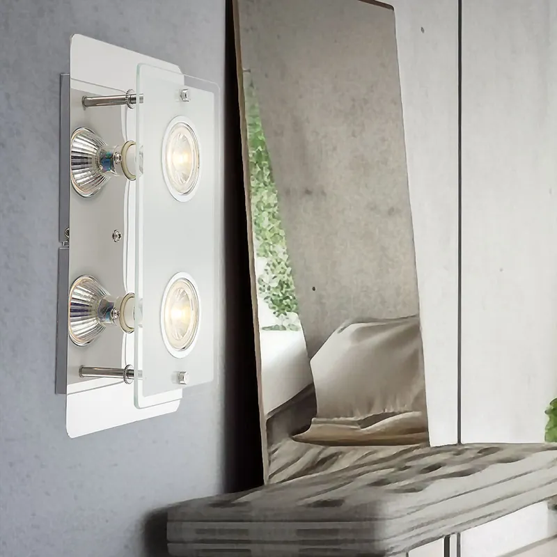 Favoriet LED wandlamp, 2 vlammen, glas, chroom, H 16cm