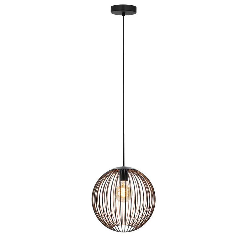 Direct Beschikbaar EGLO Almanzora Hanglamp - E27 - Ø 32 cm - Staal - Zwart/Koper