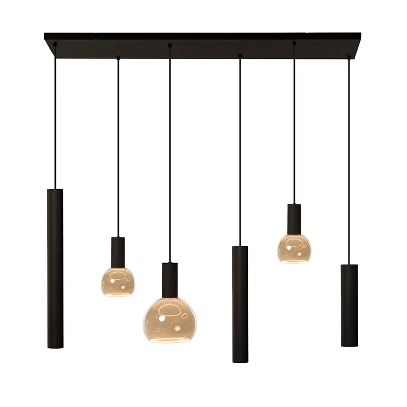 Hanglamp Riva 6L Rechthoekig – Zwart Laatste Versie