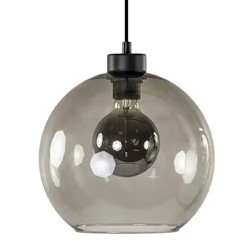 Hanglamp zwart met smoke glas 25cm Veilige Betaling
