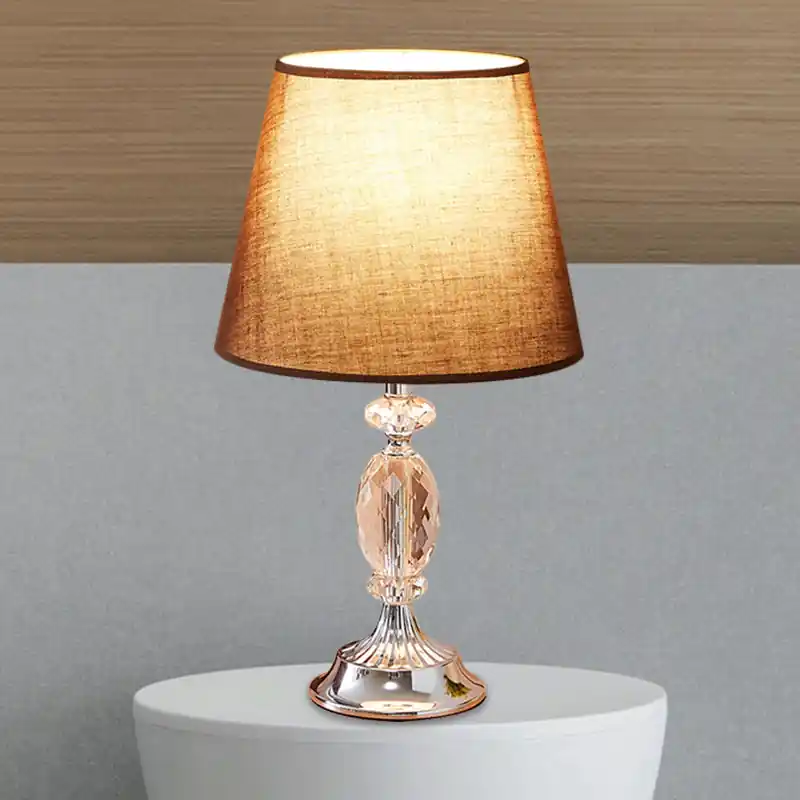 LuxLicht - Design tafellamp met taps toelopende vorm en facetgeslepen glazen blokken Veilige Betaling