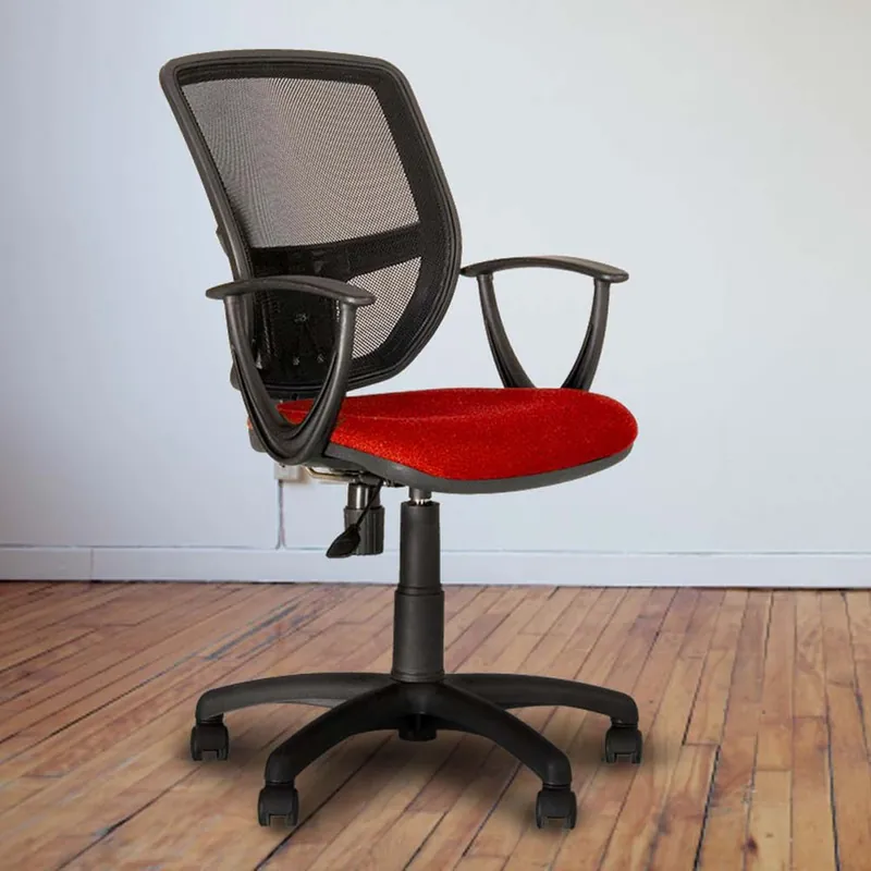 Gereduceerde Prijs Bureaustoel, verstelbaar, wielen, rood, H 97 cm