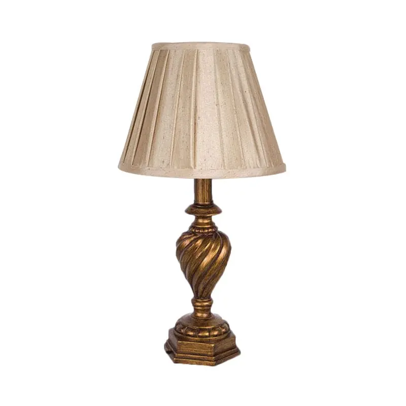 Merkproduct LuminoDesign - Moderne Bedlamp met Hars Basis en Plisse Kap
