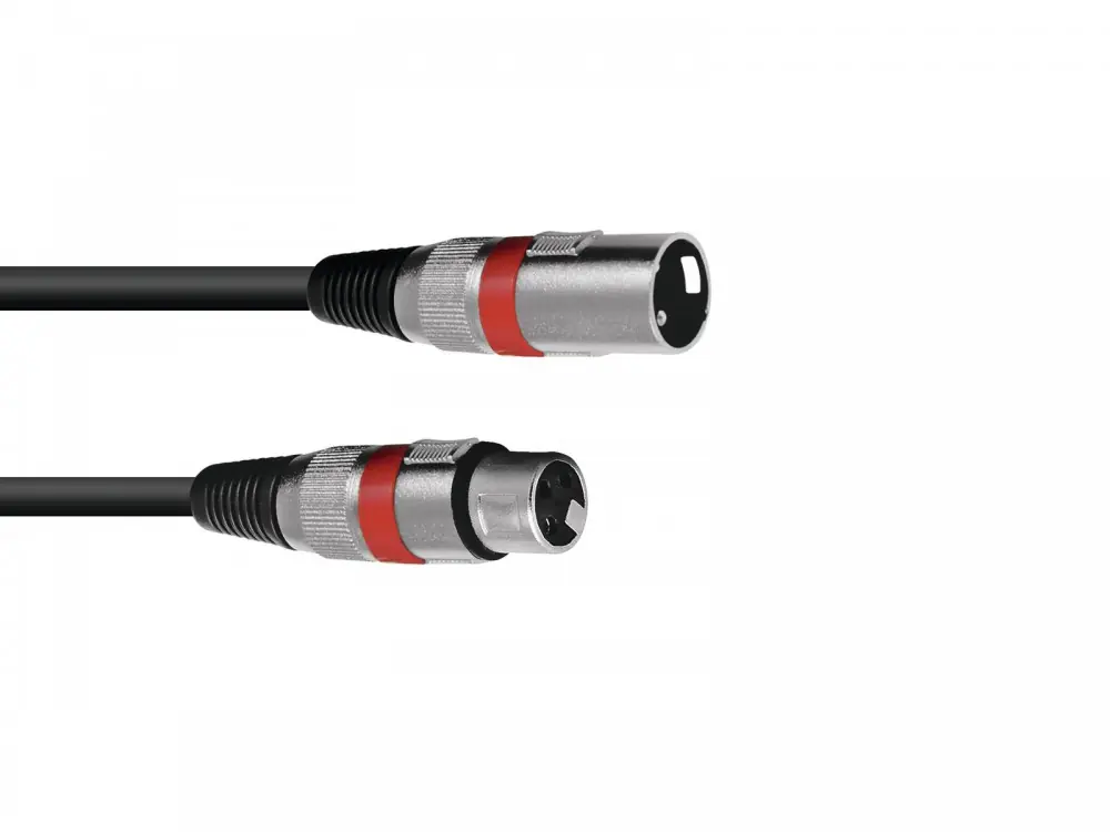 Laatste Kans XLR kabel 3pin 15m zwart rood OMNITRONIC 3022057R