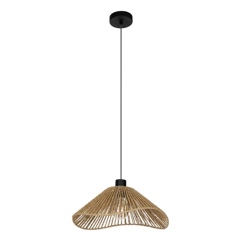 EGLO Lavister Hanglamp - E27 - Papier/Staal - Zwart/Bruin Direct Verzonden