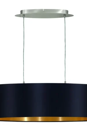 EDI lightMaserlo-Hanglamp-2Lichts-78cm- Zwart,Goud Betrouwbaar