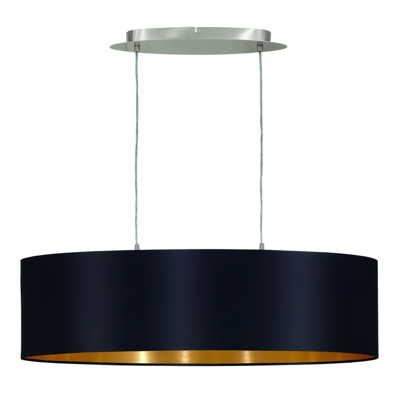EDI lightMaserlo-Hanglamp-2Lichts-78cm- Zwart,Goud Betrouwbaar
