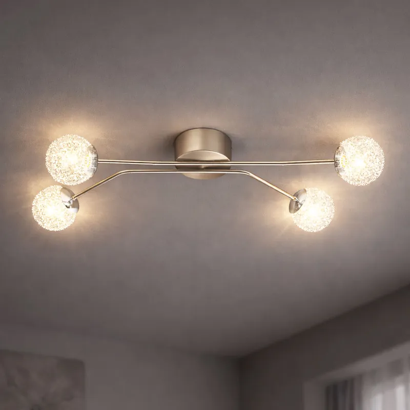 LED plafondlamp, staal, aluminium bollen, L 82 cm Express Levering