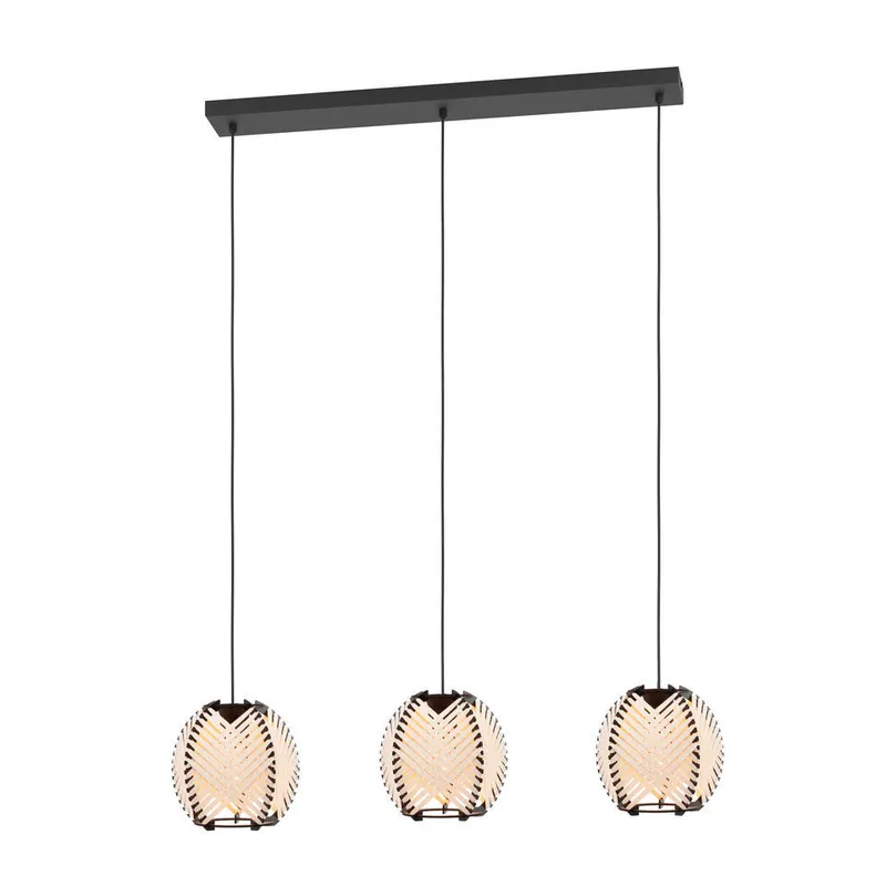 Rechtstreeks Van De Fabrikant EGLO Waverton Hanglamp - E27 - 92 cm - Zwart/Wit - Textiel