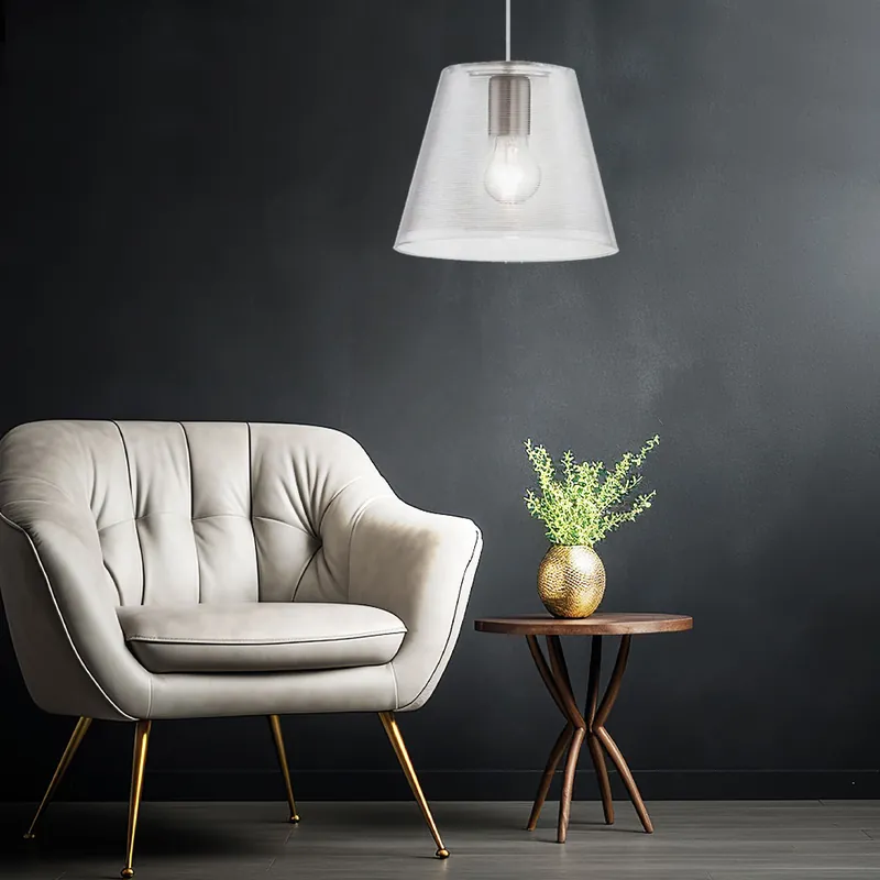 Hanglamp, transparant wit, 23,5 cm, ELINOR Uitverkoop