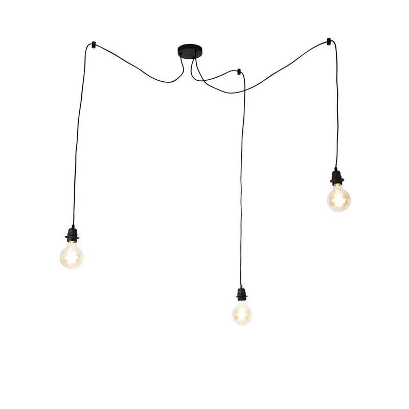 Laatste Versie Qazqa hanglamp cava luxe zwart e27