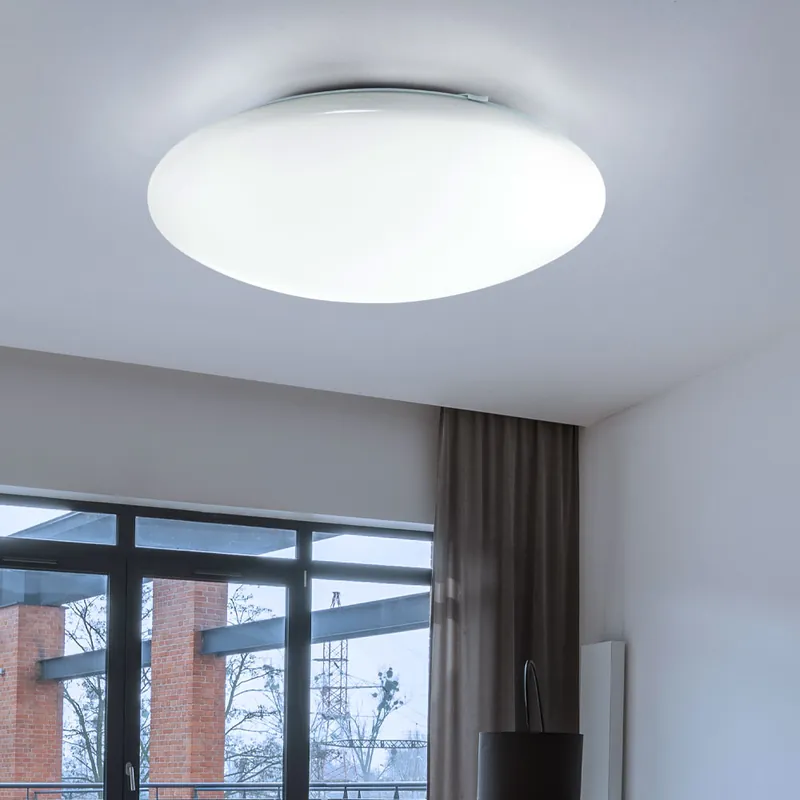 LED plafondlamp, metaal, wit, rond, warm wit, D 25cm Bestseller