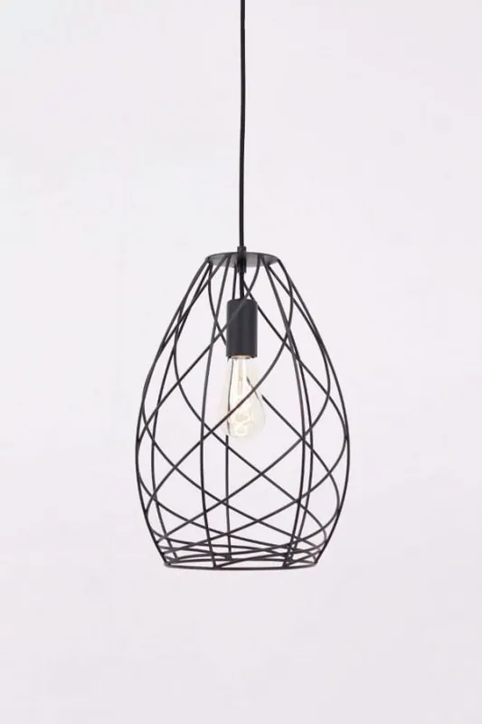 Gereduceerde Prijs Subtiele zwarte open hanglamp CAMILLO | Klein Ø 30 cm
