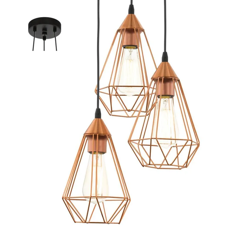 Direct Verzonden Eglo Tarbes hanglamp met drie kappen