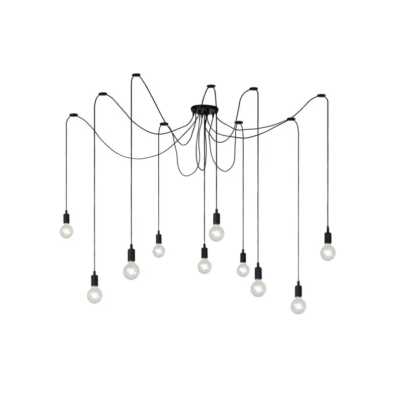 Veilige Betaling Lucide FIX - Hanglamp - 10xE27 - Geschikt voor vide en hoge plafonds - Zwart