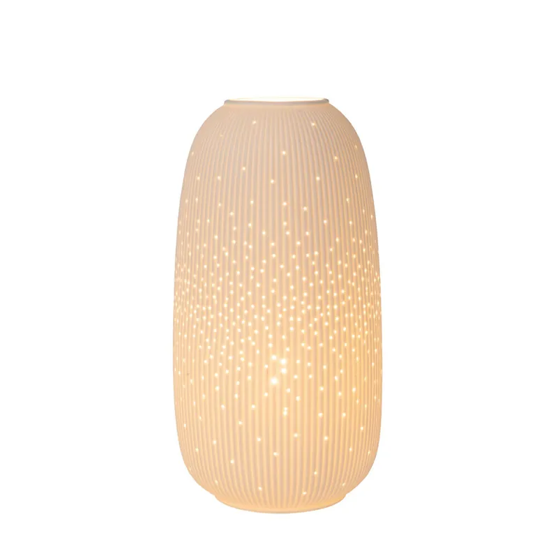 Lucide FLORES - Tafellamp - Ø 17,5 cm - 1xE14 - Wit Koop Vandaag