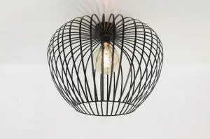 Sierlijke draad plafondlamp APPLE zwart | Ø 50 cm Laatste Kans