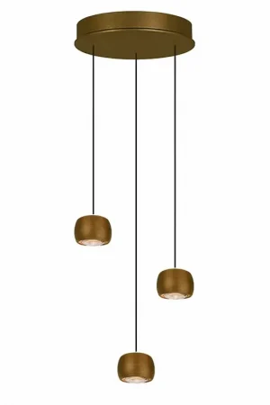 Aanbieding Freelight Hanglamp Cosmo 3 lichts Ø 35 cm comfortlift brons goud