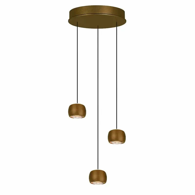Aanbieding Freelight Hanglamp Cosmo 3 lichts Ø 35 cm comfortlift brons goud