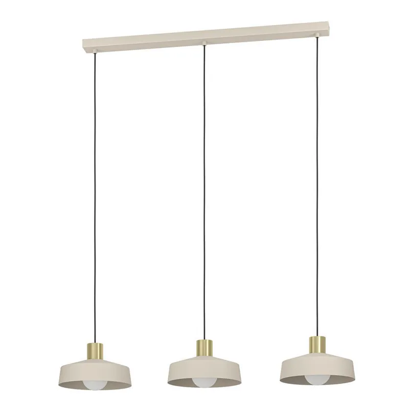 EGLO Valdiola Hanglamp - E27 - 93 cm - Beige/Goud - Staal Veilige Betaling