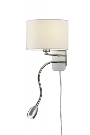 Adrette 2-lichts wandlamp in mat nikkel Direct Beschikbaar