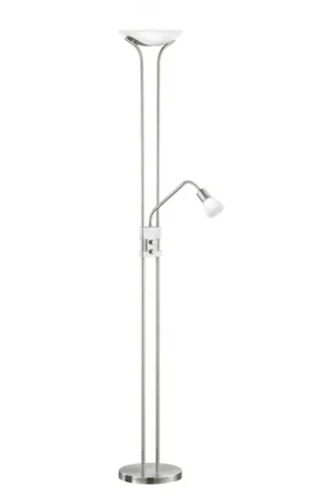 Elegante 22,5 watt LED vloerlamp in mat nikkel Bestel Nu