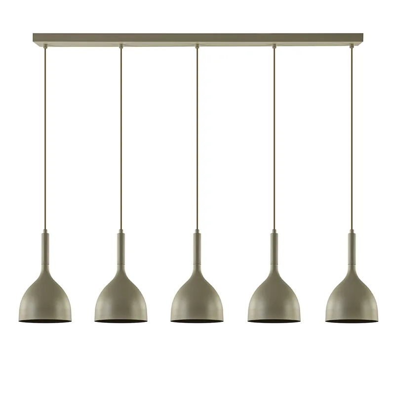 Langwerpige hanglamp 5-lichts beige Korting