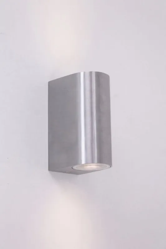 Buitenlamp / Wandlamp ZORA LED 2-lichts rond | Staal Nieuw