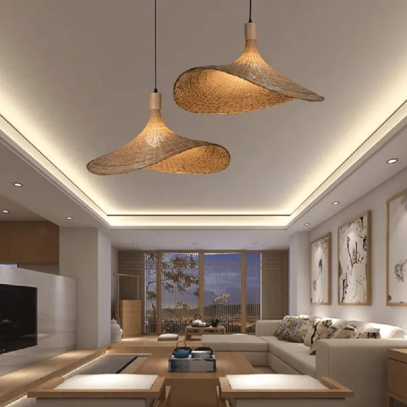 Merkproduct Hanglamp van Riet voor een Rustieke Uitstraling