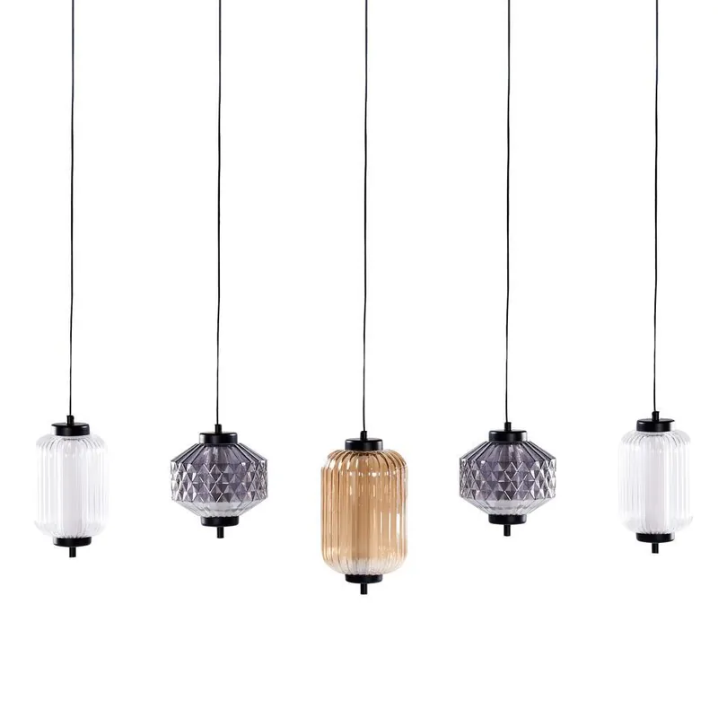 SULLANE - Hanglamp 5 lampen - Meerkleurig - Glas Seizoensaanbieding