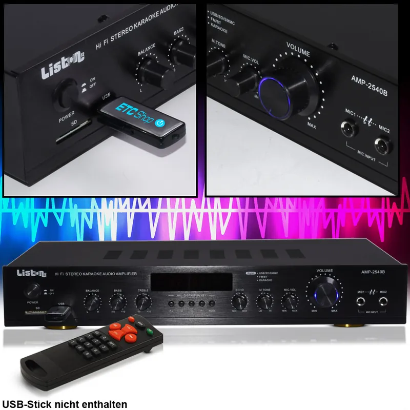 Hete Deal MP3-ontvanger met USB SD Bluetooth en afstandsbediening AMP2540B