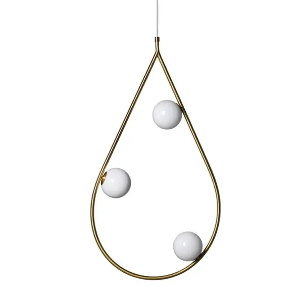 Gereduceerde Prijs Pholc Pearls 80 Hanglamp Messing, opaal