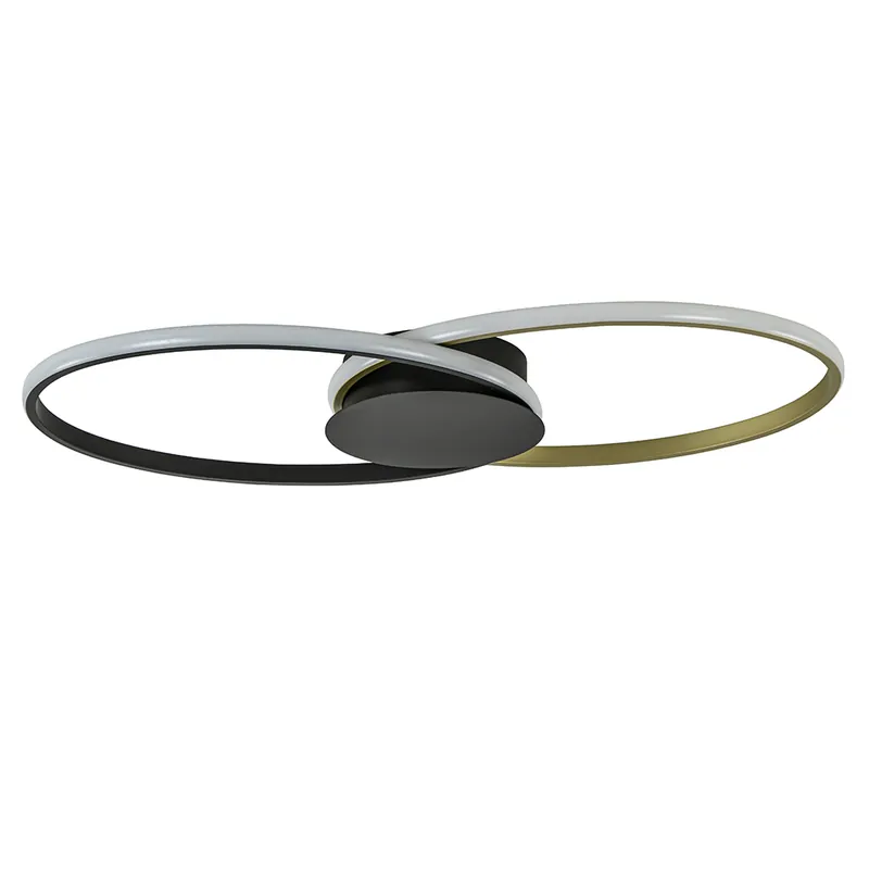 Tijdelijk Beschikbaar LED plafondlamp ovale ringen zwart/goud