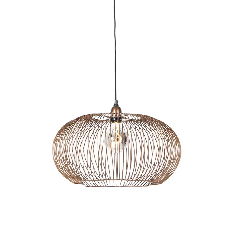 Qazqa hanglamp finn koperkleurig e27 Finale Uitverkoop